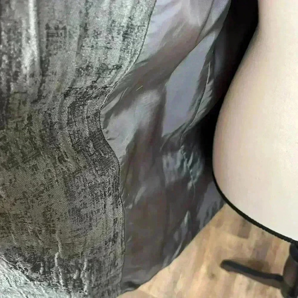 Eileen Fisher Rye Mirage Crinkle Jacquard Silk Cotton Blend Blazer Jacket Sz M - Picture 4 of 13